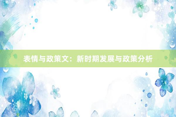 表情与政策文：新时期发展与政策分析